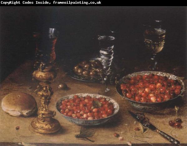 Osias Beert Museum national style life with cherries and strawberries in Chinese china shot els